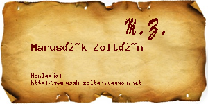 Marusák Zoltán névjegykártya